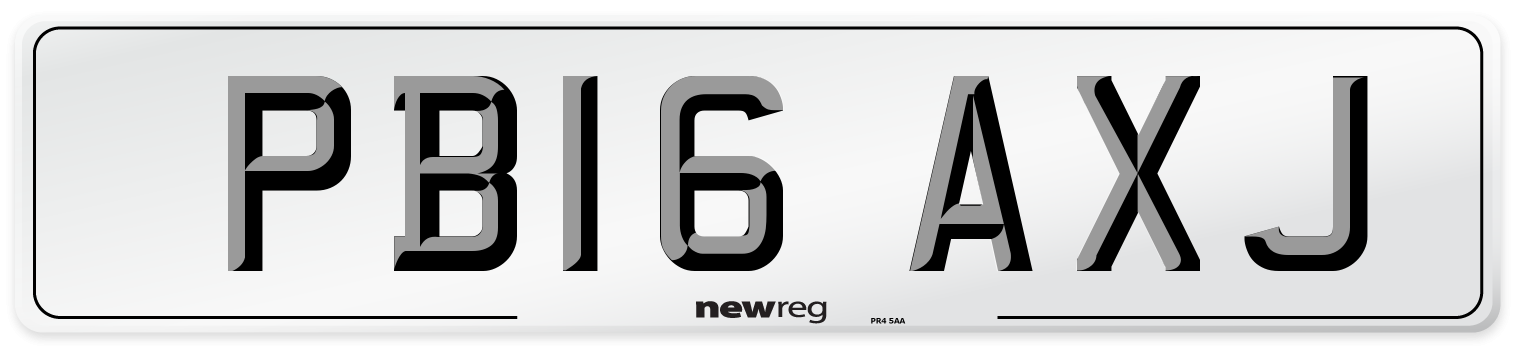PB16 AXJ Number Plate from New Reg